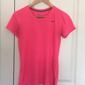 Nike Dri-Fit Ladies Shirt Neon Pink Small